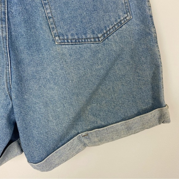 VINTAGE 80s 90s LIZWEAR Ultra High Waisted Denim Cuffed Jean Shorts Size 10 - Picture 4 of 9